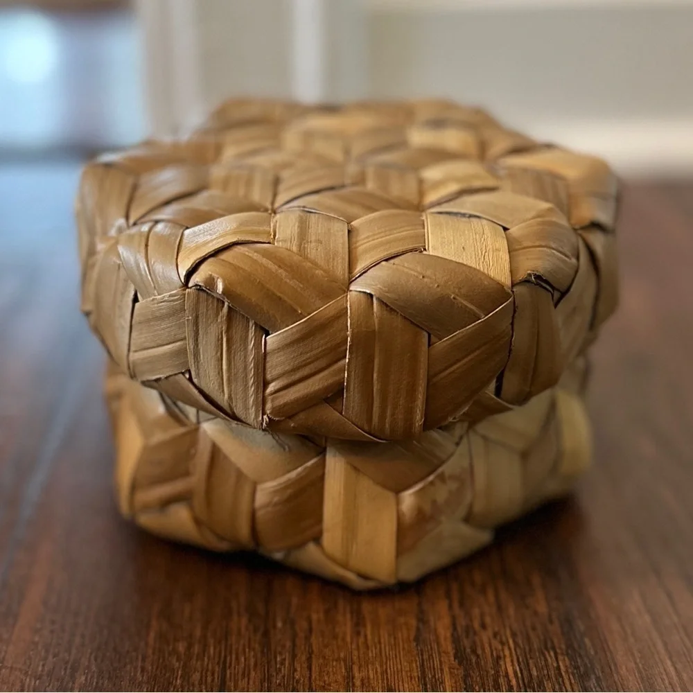 Palm Leaf Basket with Lid
